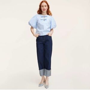 NWT Kate Spade/Target Blue Striped Women's Top with Bow Accents